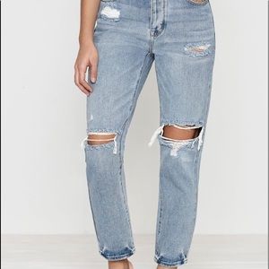 Pacsun Blue Ripped Mom Jeans